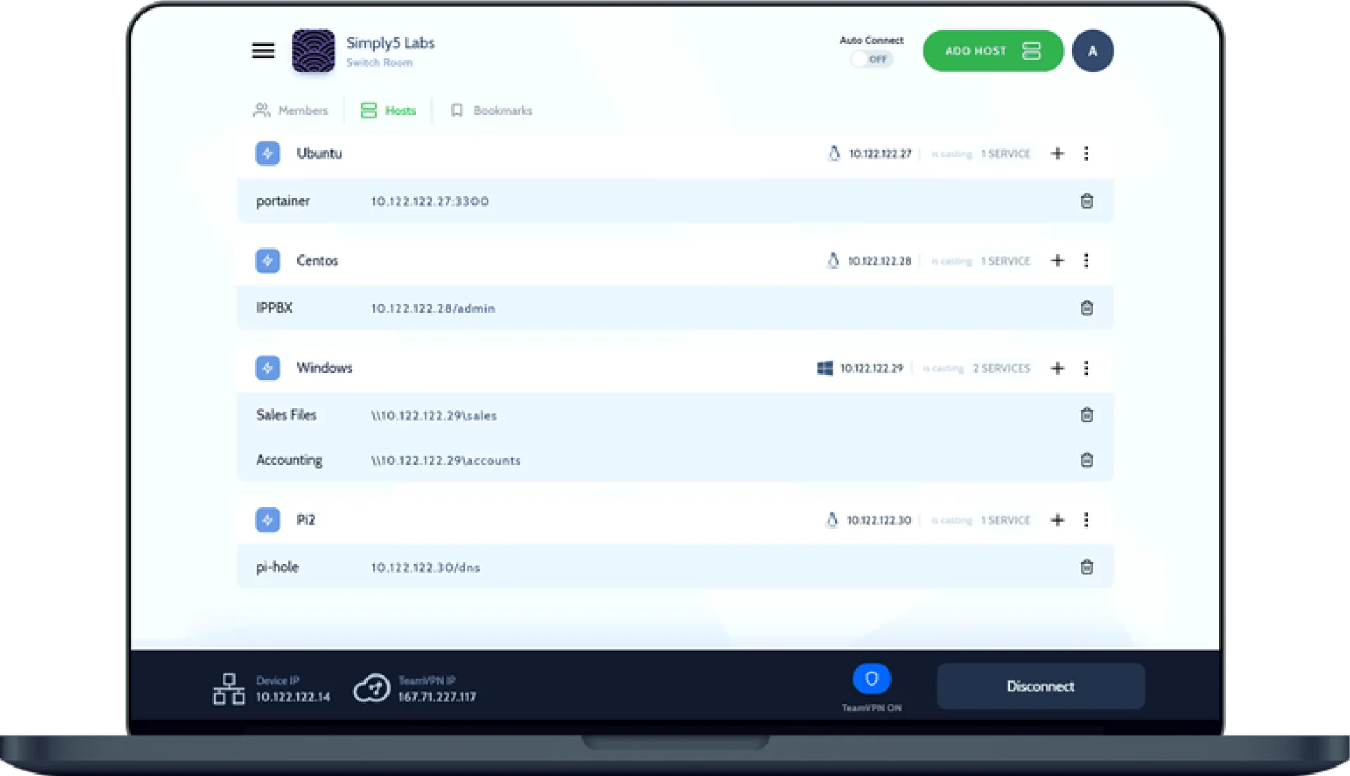 CloudLAN Dashboard Interface